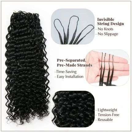 Kinky Straight Crochet Hair Pre-Looped Human Hair Boho Braids & Twists Buttery Soft Lightweight Feather Texture Hair Extensions