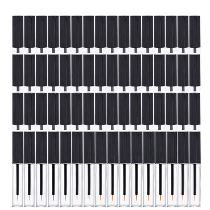 100pcs 10ML Empty Mascara Wand Tubes with Black Lid Cosmetic Eyelash Tube Lip Gloss Packaging Plastic Eyeliner Bottle with Brush