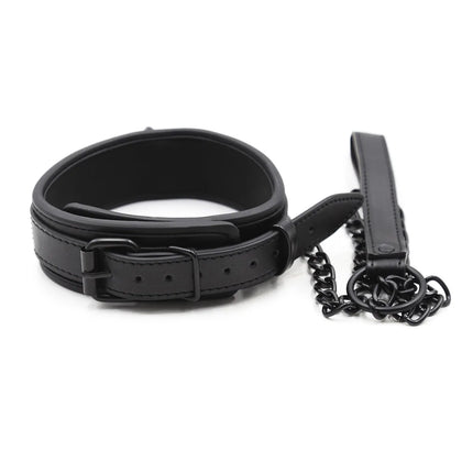BDSM Leather Dog Collar Slave Bondage Belt with Chains Can Lockable  Fetish Erotic Sex Products Adult Toys for Woman Men Couples