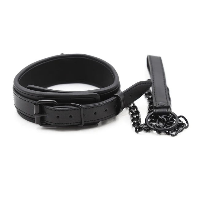 BDSM Leather Dog Collar Slave Bondage Belt with Chains Can Lockable  Fetish Erotic Sex Products Adult Toys for Woman Men Couples