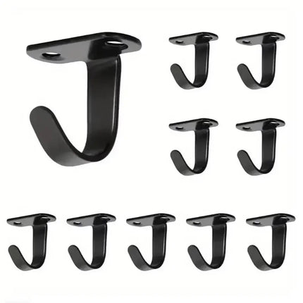 5Pcs Stainless Steel Screw Mounted Ceiling Hooks, Under-Shelf Towel, Heavy Duty Hanger For Bathroom Cabinet Garage