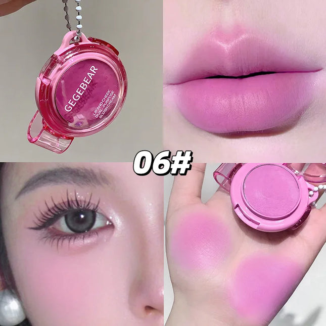 Gege Bear Natural Cream Blush Cheek Color Stick Dual Use Lip And Cheek Gift For Beauty And Health Makeup Fans
