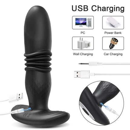 Thrusting Anal Vibrator Vibrating Butt Plug Sex Toys for Women Wireless Remote Anal Dildo Buttplug Prostate Massager for Men