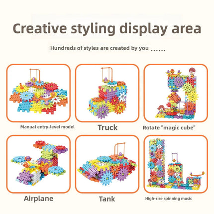 125-275pcs  DIY Tool Toys Set Electric Drill Screw Nuts 3D Puzzle Toy  Electric Rotating Gear Building Block Toys