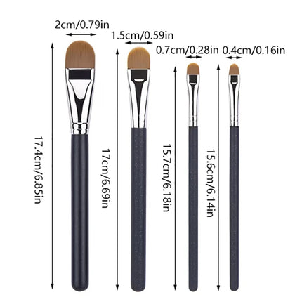 Flat Round Ultra-thin Foundation Concealer Makeup Brush Professional Contour Liquid Cream Concealer Make-up Tool 4 Types Sizes
