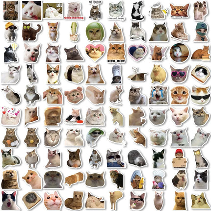10/50/100pcs Funny Cute Cat MEME Animals Stickers Kawaii Decals Scrapbooking Notebook Luggage Laptop Skateboard Sticker Toy