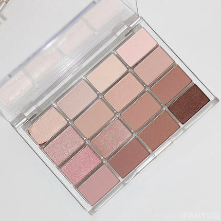 16 Colors Eyeshadow Palette Low Saturation Rose Pink Pearly Matte Glitter Eyeshadow Shiny Eye Shadow Long-lasting Eye Makeup