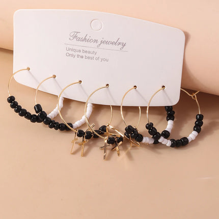 Aihua 12pcs Fashion Silver Color Heart Drop Earrings Set for Women Teens Simple Cross Pendant Dangle Earring Y2K Party Jewelry