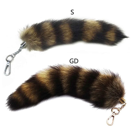 31BB Cute Fox-Racoon Tail Keychain Fur Pendant Key-Chain Bags Charm Keys-Holder Couple Keyrings for Backpack Car Decoration