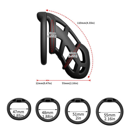 Male Chastity Cage Device Lock Belt Set Flat And Curved Rings ABS Material Removable Metal Lock Training Urethral Opening
