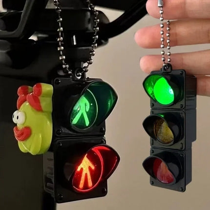 1/2Pcs Simulation Electronic Traffic Light Keychain Pendant Mini Pedestrian Light LED Light-emitting Toy Kids Cognitive Toy Gift