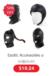 Exotic Accessories of Leather Bondage Fetish Eye Mask Sex Toys for Women Couples Bdsm Cosplay Blindfold Erotic Flirting Costumes