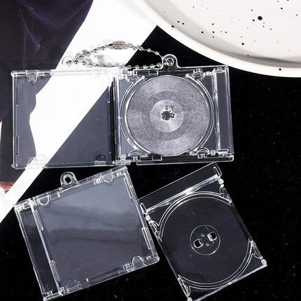 1/30Pcs Blank Album Mini CD Case Keychain DIY Peripheral Commemorative Keyring for Car Backpack Key Pendant Hanging Decoration