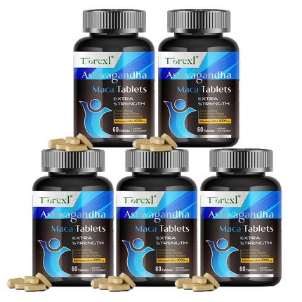 Ashwagandha Capsules Men's Test Booster - Stamina, Endurance, & Strength - 60 Caplets