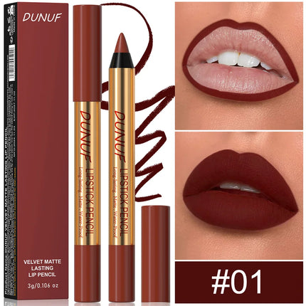 Waterproof Matte Lipliner Pencil Dark Red Contour Tint Lipstick Long Lasting Non-stick Cup Lip Liner Sexy Lips Makeup Cosmetics
