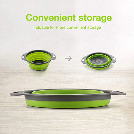 Silicone Vegetable and Fruit Cleaning and Drainage Basket  Cleaning Basket 1PCS Folding Water Filter Net Kitchen Gadgets