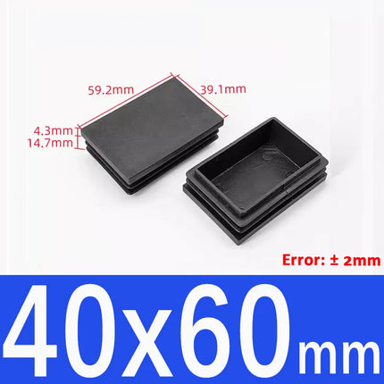 15x15mm-50x100mm Black Blanking End Caps Furniture Leg Tube Pipe Insert Plugs Rectangle/Square Dust Stopper