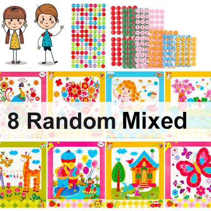 8Pcs/5pcs Kids DIY Button Stickers Drawing Toys Handmade School Art Class Painting Drawing Craft Toys Children Early Educational