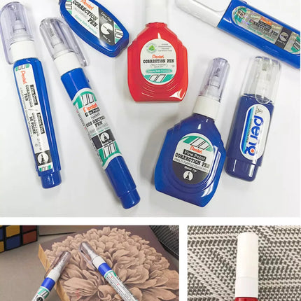PENTEL Correction Fluid ZL31/33/62/72 Correction Pen Fine Point Quick Drying Fast Clean and Easy To Use School Supplies