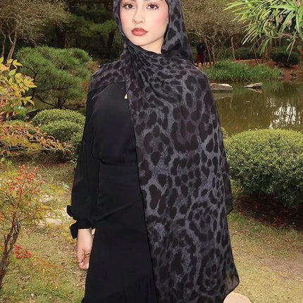 Ramadan Muslim Hijabs Women Spring Leopard Print Scarves Shawl Luxury Eid Hijab Wrap Islam Turban Female Party Headscarf 2026
