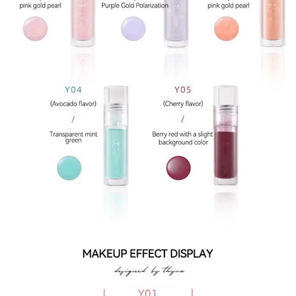 Cappuvini Ice Stick Shape Lip Oil Balm Transparent Texture Moisturizing Hydrating Luminous Lips Long-Lasting Moisture,
