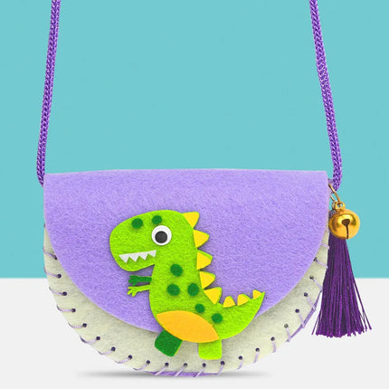 DIY Shoulder Bag Non-woven Fabric Sewing Kits for Kids Handmade Needle Thread Splicing Crossbody Purse Girls Birthday Gifts
