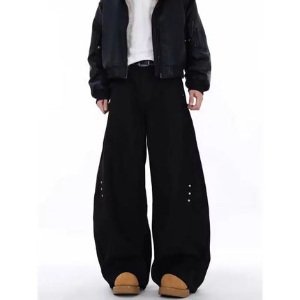 Y2k Wide Leg Suit Pants Men Casual Drape Straight Baggy Curved Dress Pants Business Work Wear Trousers Streetwear