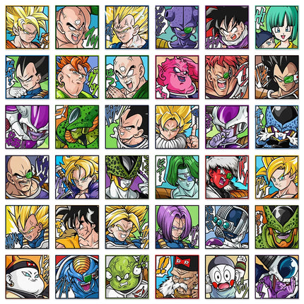 54pcs Cool Anime Dragon Ball Stickers Waterproof Phone Case Laptop Skin Kawaii Packaging Art Supplies Scrapbook Kids Gift Toy