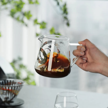 MHW-3BOMBER Pour Over Coffee Maker Set 500ml Glass Coffee Server Carafe and Coffee Dripper Barista Tool