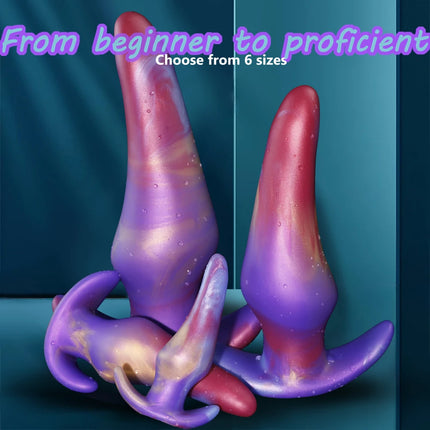 Purple Wearable Silicone Anal Plug G-Spot Stimulator Anti Drop Soft Anal Plugs Prostate Massage Liquid Silicone Huge Butt Plug