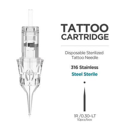 10pcs Tattoo Cartridge Needles Universal Round Liner Tattoo Needle for Lips Eyebrows Permanent Makeup Tattoo Supplies