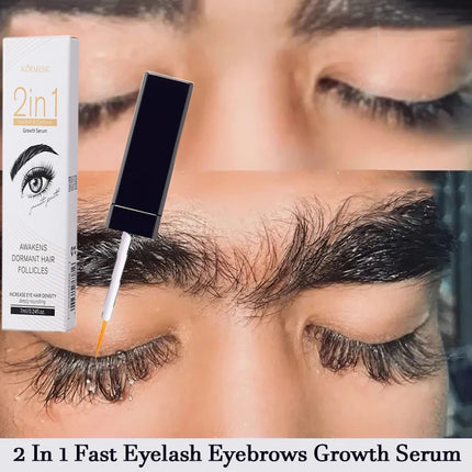 2 In 1 Fast Eyelash Eyebrows Growth Serum 7 Days Natural Eyelash Enhancer Longer Fuller Thicker Curling Lengthening Lash Makeup