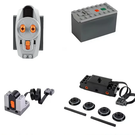 Moc Train Track Motor Technical Blocks Power Functions Parts Remote Control + AAA Battery Box Set PF Bricks DIY Toys Accessories