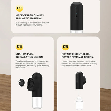 NAMSTE Wall Plug Aroma Diffuser Smart Bluetooth Control Fragrance Diffuser for Home Smell Air Freshener Automatic Spray Diffuser