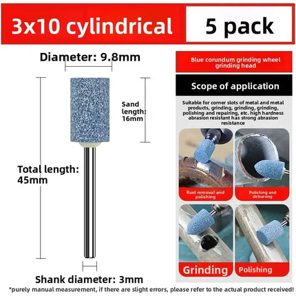 Small grinding wheel grinding head Blue corundum 3mm metal rust removal polishing electric grinding head