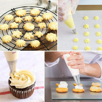 Cake Decorating Tools Kit, Rotating Cake Turntable, Stand Set, Spatula, Piping Tips, DIY Fondant, Pastry Baking Tool, 200Pcs