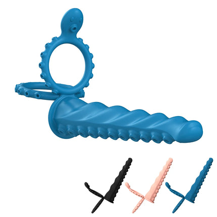 Double Penetration Vibrator for Couple Penis Ring Semen Cock Ring Penis Enlargement Delayed Vibrating Sex Toys for Men Adult