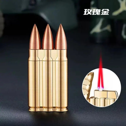 Metal Creative Bullet Sculpture Windproof Double Jet Flame Gas Torch Lighter Decoration Collection Cigar Lighters Gifts For Men