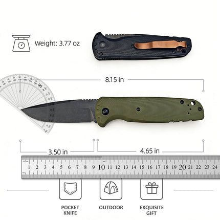 CLA 4300 Outdoor Pocket Folding Knife High Hardness D2 Blade Durable G10 Handle Utility EDC Cutting Tools for Camping Hiking