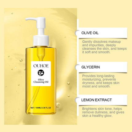 OUHOE Gentle Cleansing Oil for Sensitive Skin Deep Cleanse Eye Face & Lip Makeup Remover