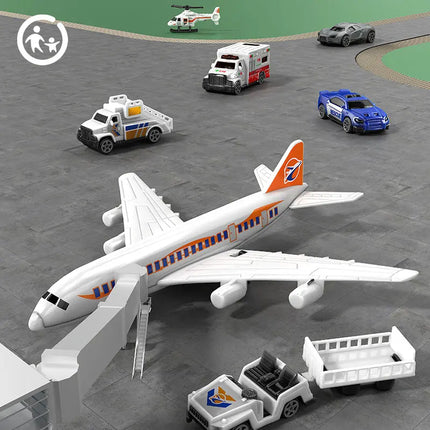 Children's Toy Car Model Set, Featuring 3 Themes: Aviation Aircraft, Dinosaur Transport, and Military Vehicles, Optional, with a Variety of Different Cars and Airplanes, Is a Perfect Gift for Boys and Girls Aged 3-12 for Birt
