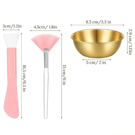 D0AB Pack of 9 Complete Face Mask Mixing Bowl and Tool Set for Handmade Skincare