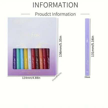 12 color liquid eyeliner liquid pen set, various special makeup, facial paint pen,multi-purpose, multi-color, smooth, waterproof