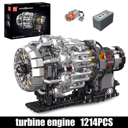 Mould King 10216 Technical Car Engine Toys The Motorized Turbojet Engine Building Block Assembly Engine Brick Kid Christmas Gift