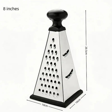 Stainless Steel 4 Sided Pyramid Grater With Non Slip Handle Perfect For Home Kitchen Shred Cheese Vegetables Potato Carrot
