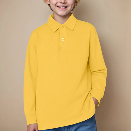 Boys Polo Shirts Long Sleeve Spring Kids Clothes Toddler Boy Polo Shirt Casual School Uniform Tops T Shirt 1 to 2 3 4 5 11 Years