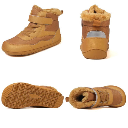 Kids Wide Toe Barefoot Snow Boots | Boys/Girls Winter Minimalist Sneakers | Girls Boys Warm Boot Toddler Little Big Kids