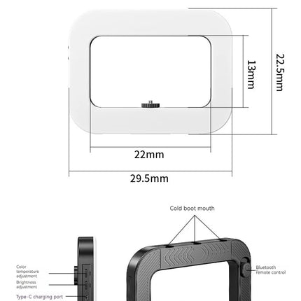 Three-color dimming, ring rabbit cage fill light selfie live broadcast photography light with Bluetooth selfie reverse charging