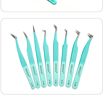 DIYDAY Anti-Slip Tweezers, High-Density Fiber Tip for Eyelash Extensions & Eyebrow, Professional Precision Beauty Tools