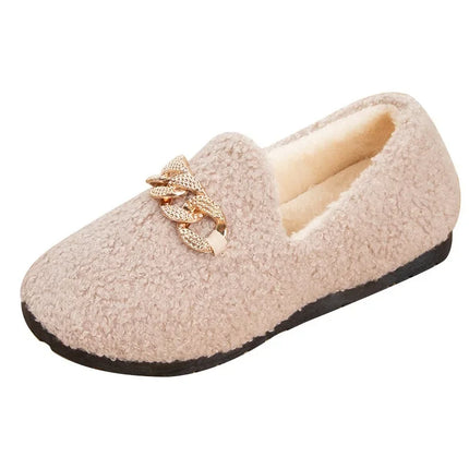 Womens Winter Slippers Warm Short Plush House Shoes Laides Slip on Moccassins Fashion Lady Flats Loafers Non Slip